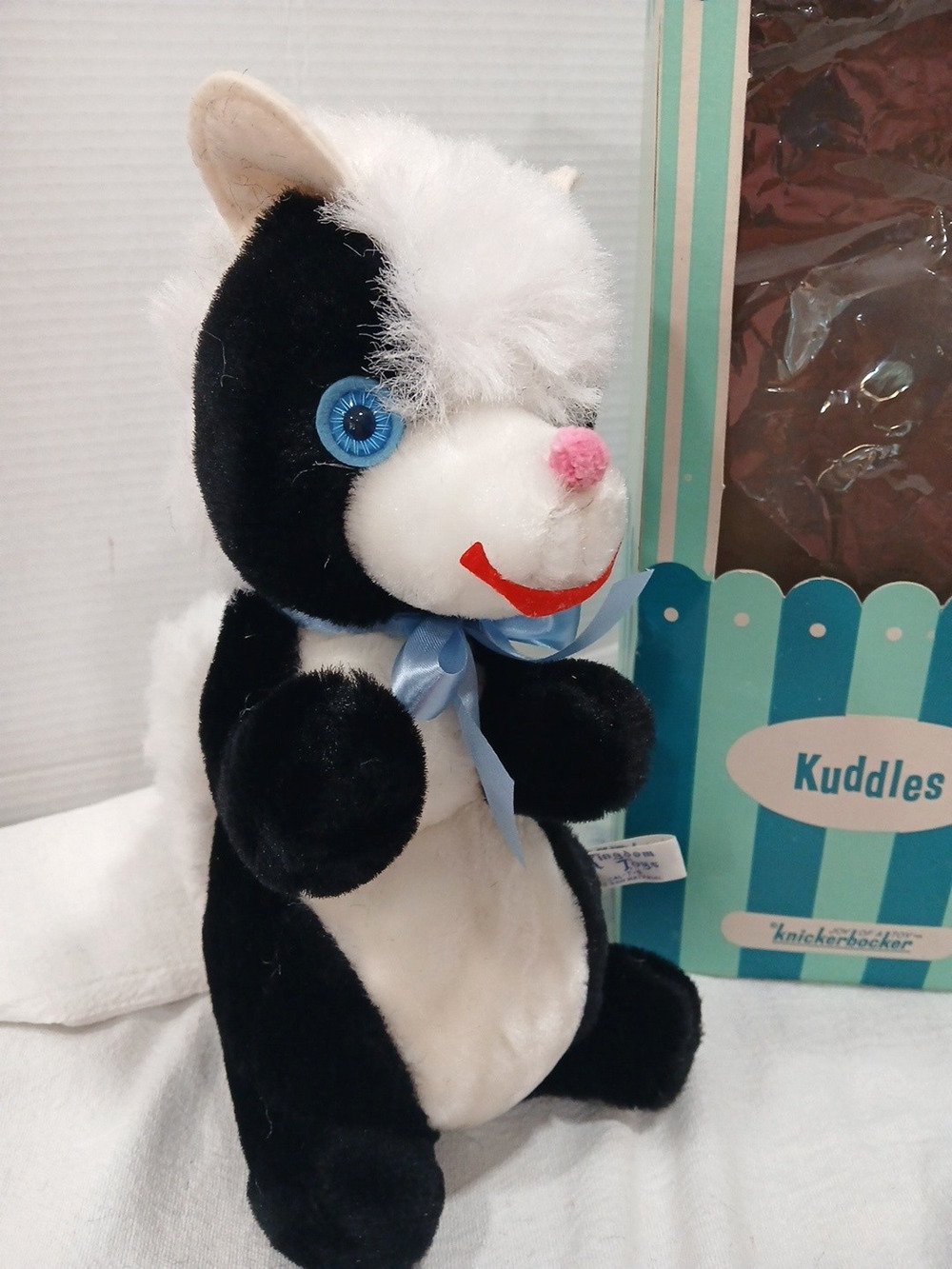 RARE VTG 1960s Knickerbocker Kuddles Skunk Plush Original Box Japan
